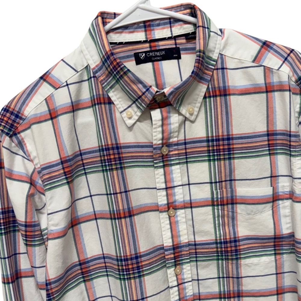 Cremieux‎ Classics Mens Large Plaid Button Down Shirt Multi-Color Long Sleeve L